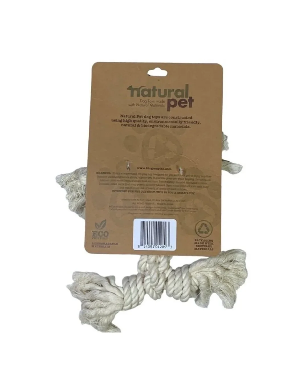 Natural Pet Rope Dog Toy Heavy Duty Fetch Tug Bone Made with Natural Materials
